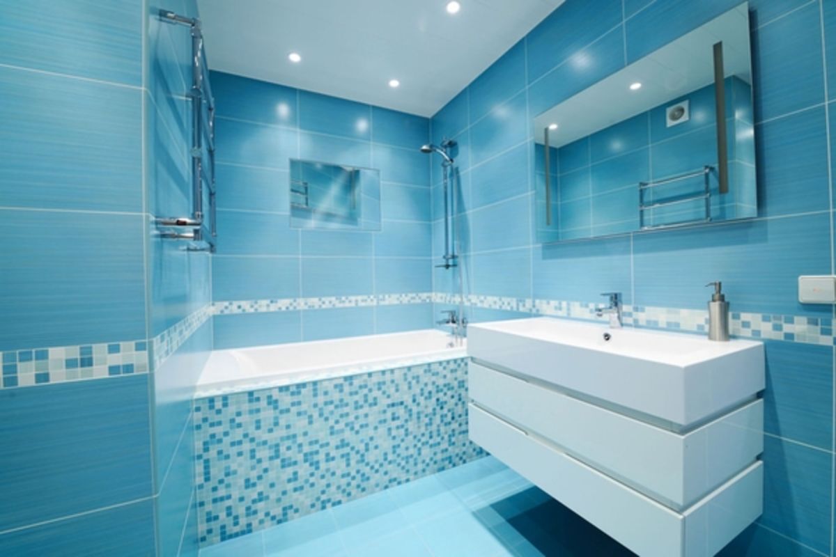Ванная Комната В Синих Тонах Дизайн Фото