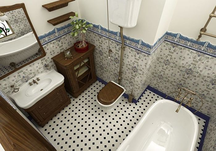 Квадратная ванная комната