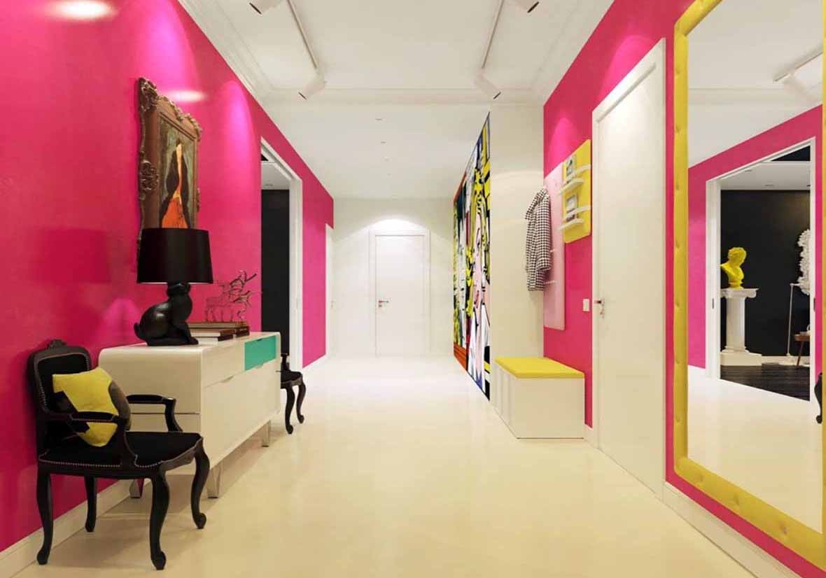 modern-hallway-decorating-ideas-in-bright-pink-and-white-1024x1024