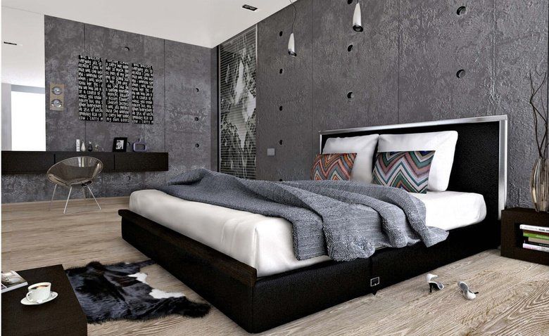 Спальня с стиле лофт