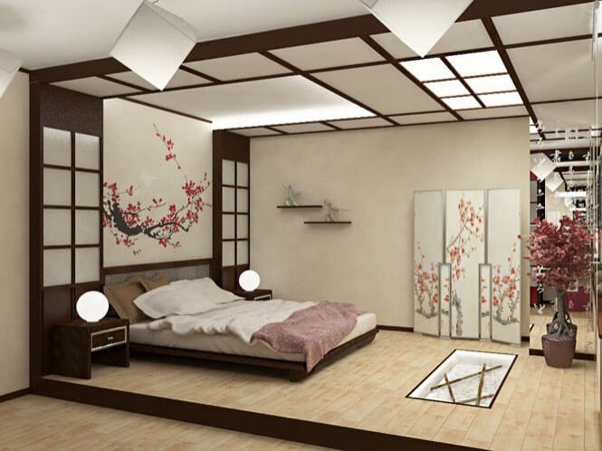 Маленькая спальня в японском стиле (66 фото)