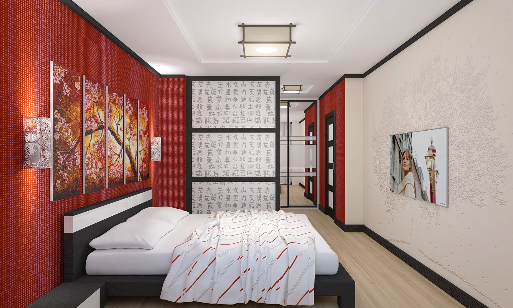 Дизайн спальни в японском стиле: простота и функциональность