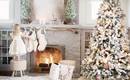 Дом на Рождество: красивые декорации в белом, зеленом и золотом