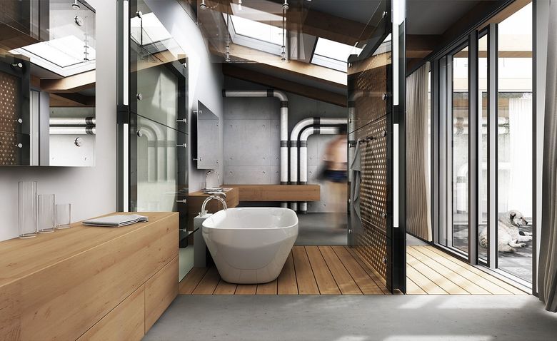 Идеи дизайна ванных комнат в стиле лофт фото лофт-ванных комнат для вдохновения